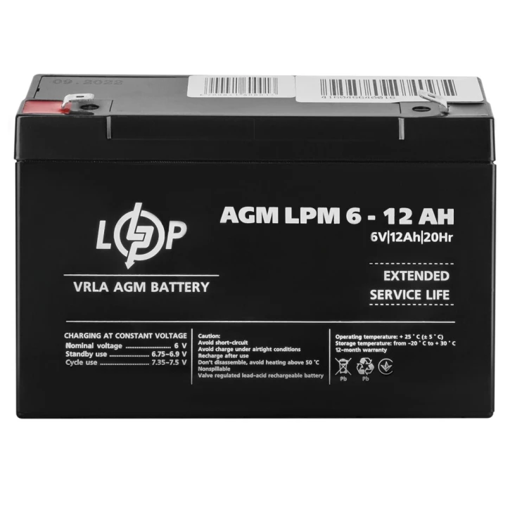 Акумулятор LogicPower AGM LPM 6V - 12 Ah (4159)