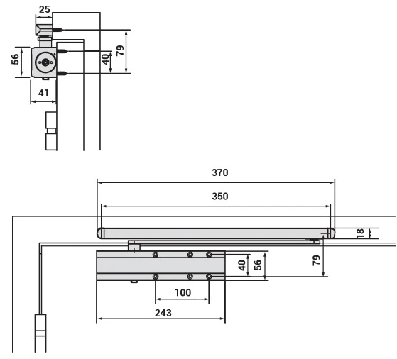 Доводчик дверний Cisa D5210.03.0.45 BC SLD HO з фіксацією до 80 кг білий (39991) фото 8