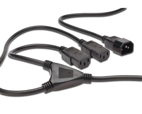 Кабель живлення Digitus C14/M - 2xC13/F 1.7м Black (AK-440400-017-S)