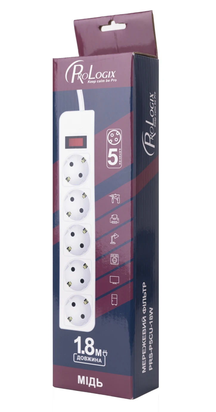 Мережевий фільтр ProLogix PRS-P5CU-18W 5/1.8m White фото 3