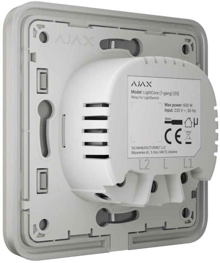 Вимикач Ajax LightSwitch 1-клавішний Oyster фото 3