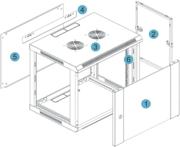 Шафа настінна Kingda 9U 19" 600x450 (KD-007-6409) фото 2
