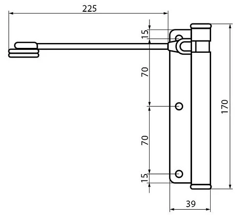 Доводчик дверний Aldeghi Luigi 114ZN170S лівий, чорний цинк (33488) фото 3