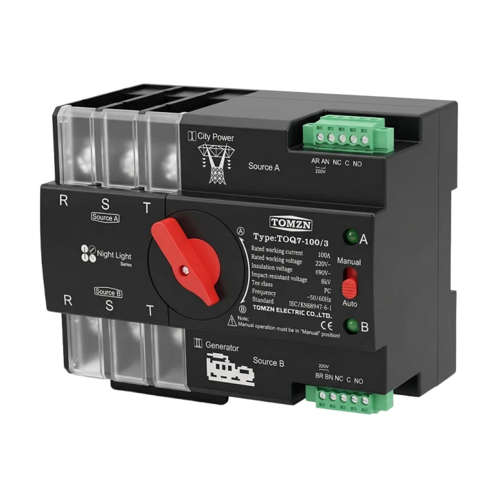 Автомат введення резерву TOMZN TOQ7/3P (100A, 3P) під DIN-рейку (51-00117) фото 3