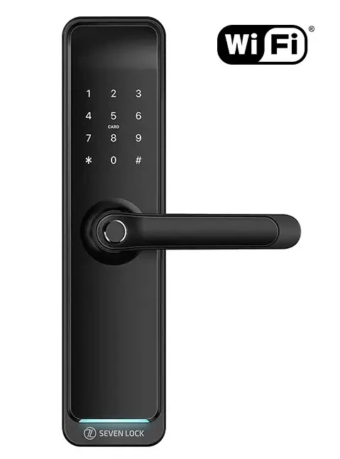 Умный дверной биометрический замок SEVEN SL-7767BFW Black