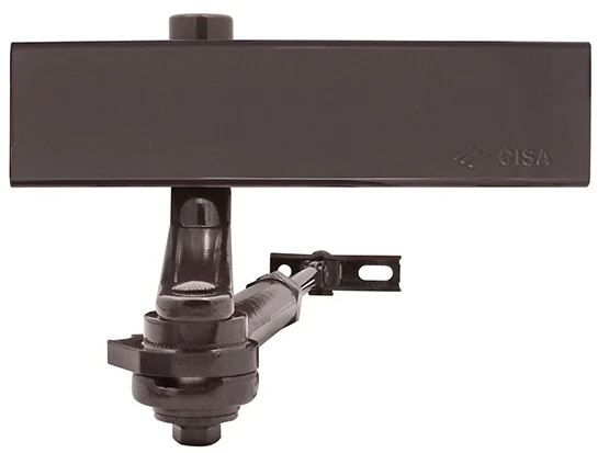 Доводчик дверний Cisa C1611.03.0.88 Professional Plus2 BC STD HO з фіксацією до 80 кг коричневий (37915) фото 2