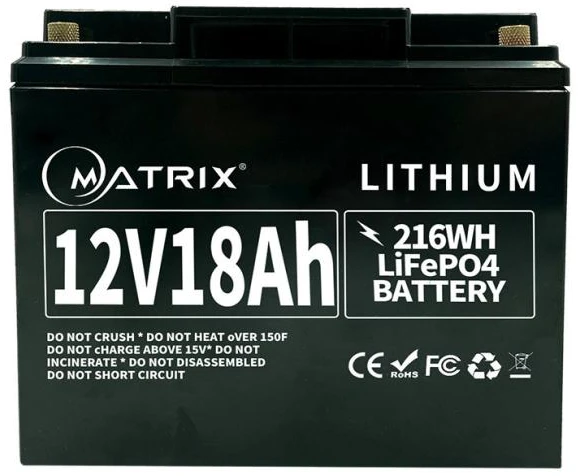 Акумулятор MATRIX 12V 18Ah LiFePO4 (MLR 1218)