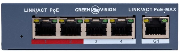 Комутатор GreenVision POE GV-017-AI-4+1P (21933)
