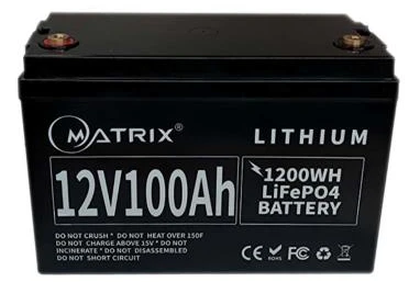 Акумулятор MATRIX 12V 100Ah LiFePO4 для сонячної системи зберігання енергії з BMS (MLR 12100)