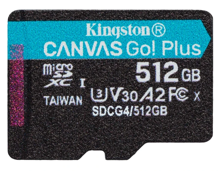 Карта пам'яті Kingston 512GB microSDXC сlass 10 UHS-I U3 V30 A2 Canvas Go Plus G4 (SDCG4/512GBSP)