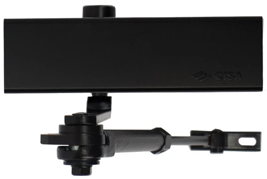 Доводчик дверной Cisa C1611.03.0.90 Professional Plus2 BC STD HO с фиксацией до 80 кг черный (37916) фото 2