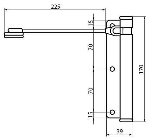 Доводчик дверний Aldeghi Luigi 114CS170S лівий, сатин хром (33487) фото 3