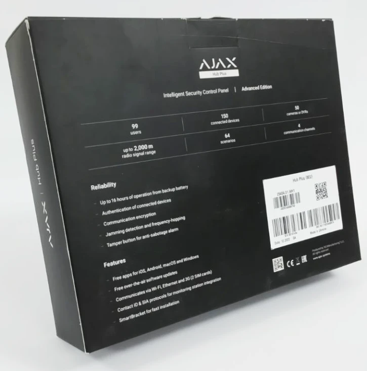 (Уценка) Умная централь Ajax Hub Plus White фото 2