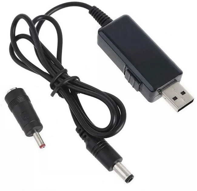 Кабель живлення Maxxter USB-AM на 5.5 / 3.5 мм, 9/12В для роутерів (UB-DC9/12-0.8M) фото 3