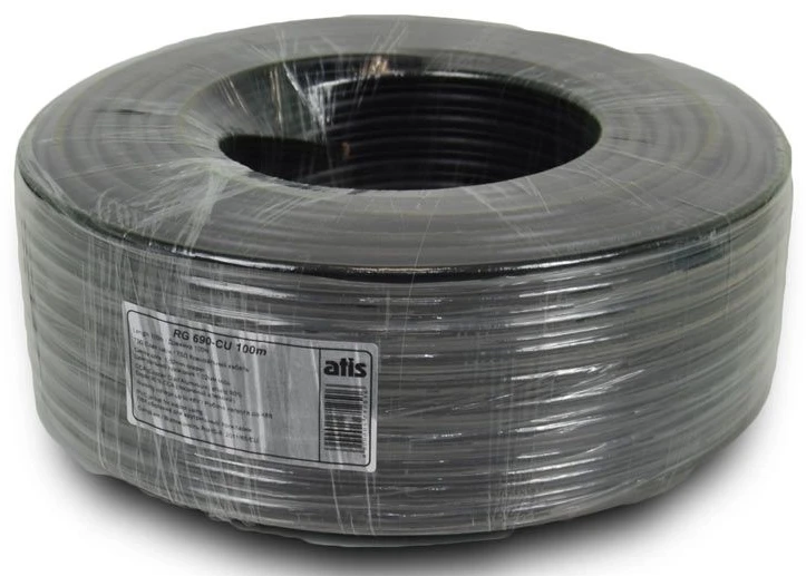 Кабель комбінований Atis RG690-Cu+2x0.5 PE 100м (294036)
