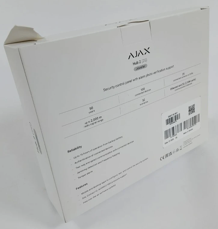 (Уцінка) Інтелектуальна централь Ajax Hub 2 White фото 2