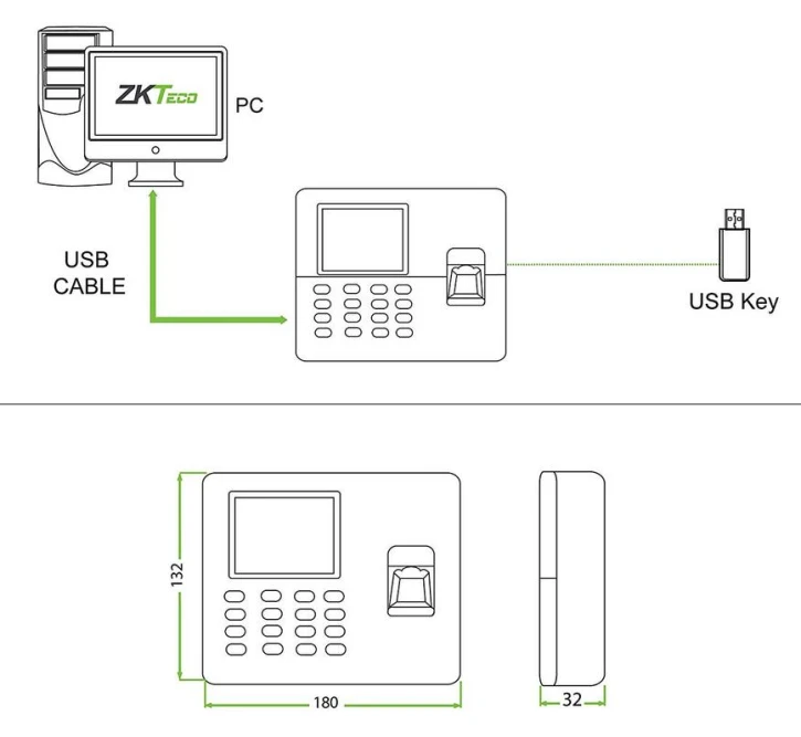 Биометрический терминал ZKTeco LX50 учета рабочего времени фото 3