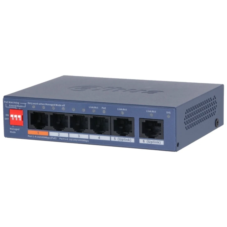 Комутатор Dahua DH-CS4006-4ET2GT-60 PoE