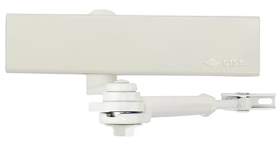 Доводчик дверний Cisa C1611.05.0.45 Professional Plus2 BC STD HO з фіксацією до 120 кг білий (37922) фото 2