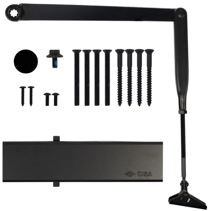 Доводчик дверний Cisa C1610.05.0.90 Professional Plus2 BC STD до 120 кг FIRE чорний (37920) фото 6