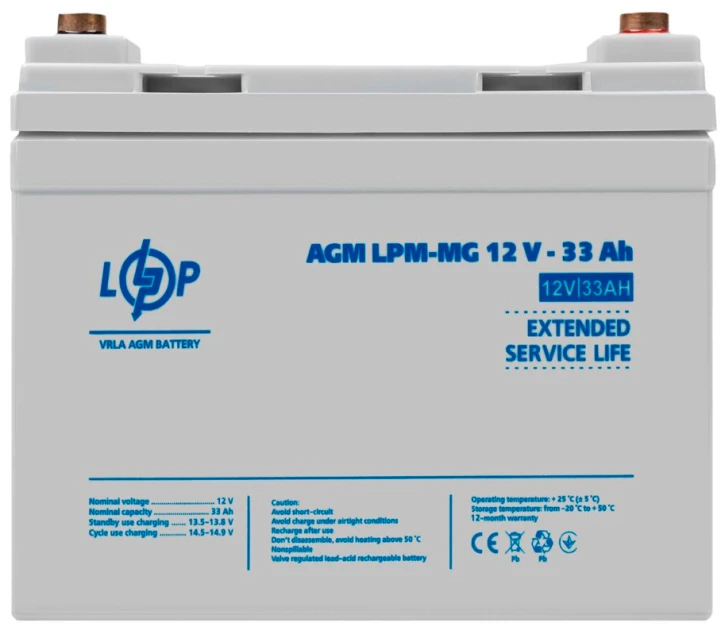 Акумулятор мультигелевий LogicPower LPM-MG 12V - 33 Ah (30031)