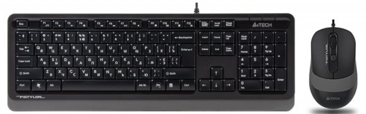 Комплект дротовий клавіатура + миша A4Tech F1010 Gray
