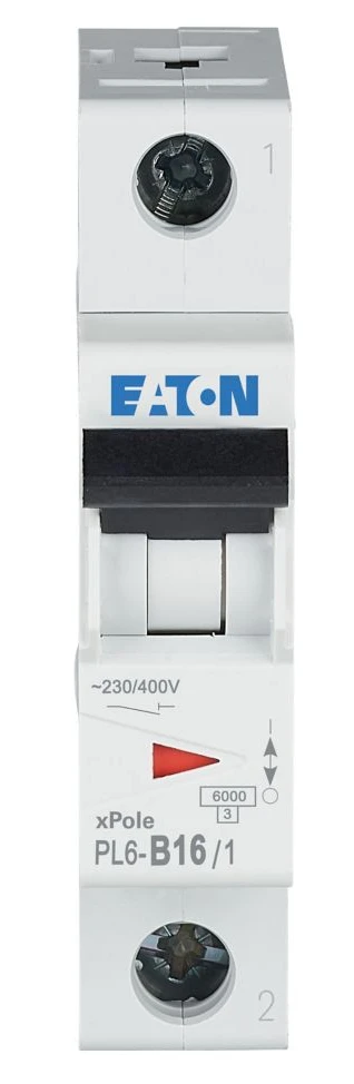 Автоматичний вимикач Eaton PL6-B16/1 (1P, В, 16 А, 6 кА) White (286521) фото 2