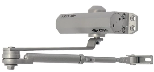 Доводчик дверний Cisa 60461.03.0.97 STD HO з фіксацією до 80 кг сірий (37901)