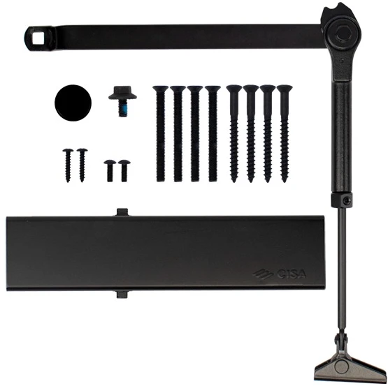 Доводчик дверной Cisa C1611.03.0.90 Professional Plus2 BC STD HO с фиксацией до 80 кг черный (37916) фото 6