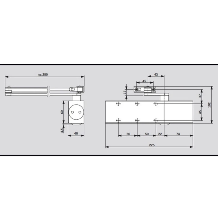 Доводчик дверной Dorma TS 83 ЕN 3/4/5/6 с локтевой тягой White фото 2