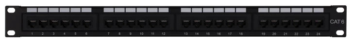 Патч-панель 2E 24, САТ 6, UTP, 19″, 1U (2E-PPNL6E-UTP-24) фото 4