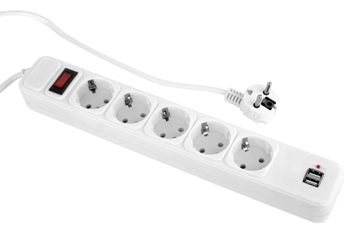 Мережевий фільтр ProLogix PRS-075P5CUSB-18W 5/1.8m, 2xUSB White