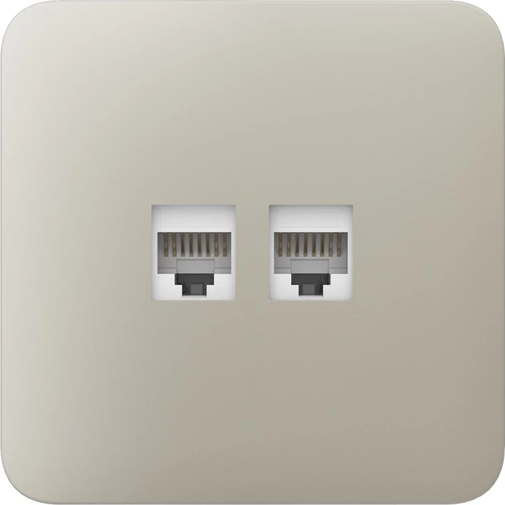 Передня панель для вбудованої інтернет-розетки Ajax SoloCover (LAN) Ivory (126189.317.IV) фото 2