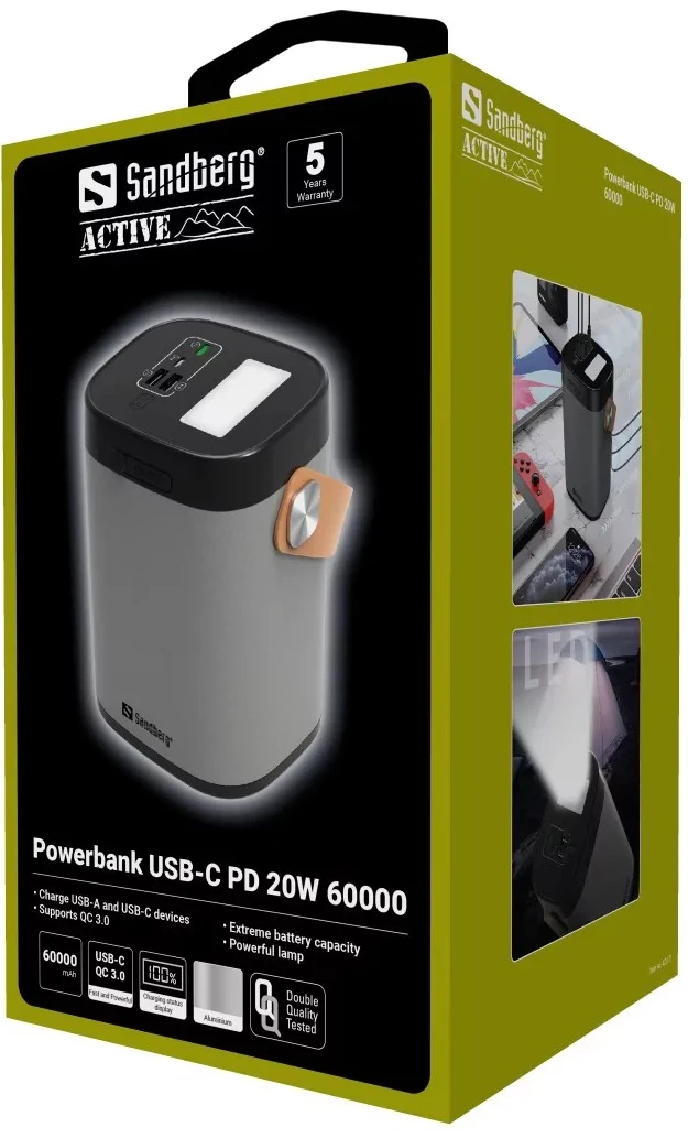 УМБ Sandberg USB-C PD 20W 60000mAh (420-71) фото 3
