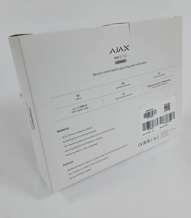 (Уцінка) Інтелектуальна централь Ajax Hub 2 Black фото 2