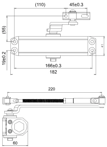 Доводчик дверной Cisa 60460/60470.03.0.97 STD до 80 кг серый (36492) фото 8