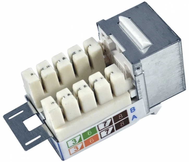 Модуль EPNew KeyStone RJ45 FTP, кат. 6, 110, Slim, W - 17.3 мм (6KTVM-F0TIN) фото 2