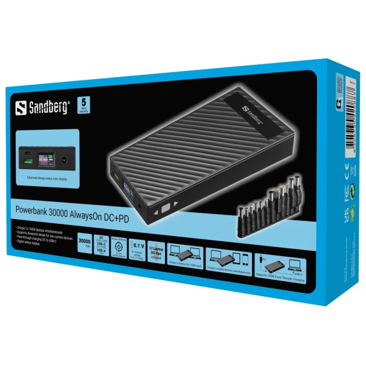 УМБ Sandberg AlwaysOn DC+PD 30000mAh (420-88) фото 5