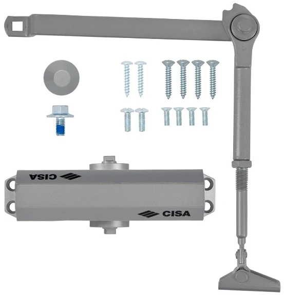 Доводчик дверний Cisa 60461.03.0.97 STD HO з фіксацією до 80 кг сірий (37901) фото 6