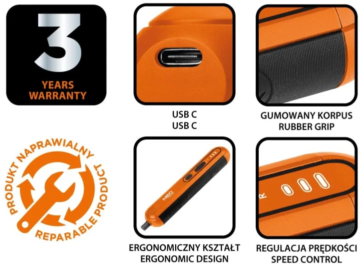 Викрутка акумуляторна Neo Tools 04-199 4V Li-Ion USB-C фото 17