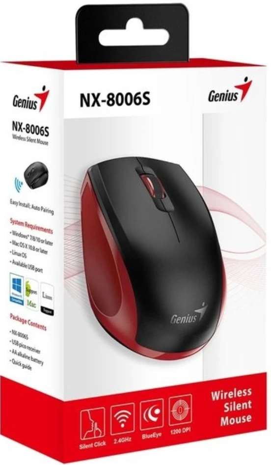 Миша бездротова Genius NX-8006S Silent Red (31030024401) фото 3