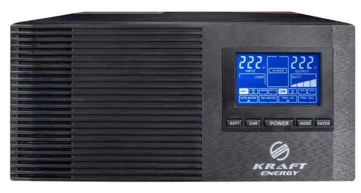 Інвертор з функцією ДБЖ Kraft KRF-AVR1000VA/800W-12V Black (42-00092) фото 2