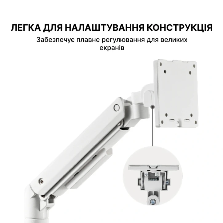 Настольный крепеж для монитора Officepro MA801W White фото 3