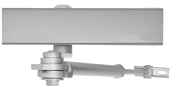 Доводчик дверной Cisa C1611.05.0.97 Professional Plus2 BC STD HO с фиксацией до 120 кг серый (37925) фото 2