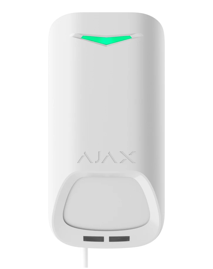 Дротовий ІЧ датчик руху з додатковим мікрохвильовим сенсором K-діапазону та системою антимаскування Ajax Superior MotionProtect Plus G3 Fibra (117717.09.WH1)