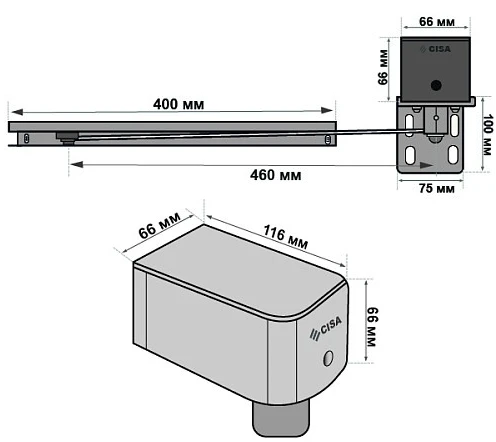 Доводчик для хвіртки Cisa C1310.11.1 пружинний до 55 кг лівий чорний (41367) фото 15