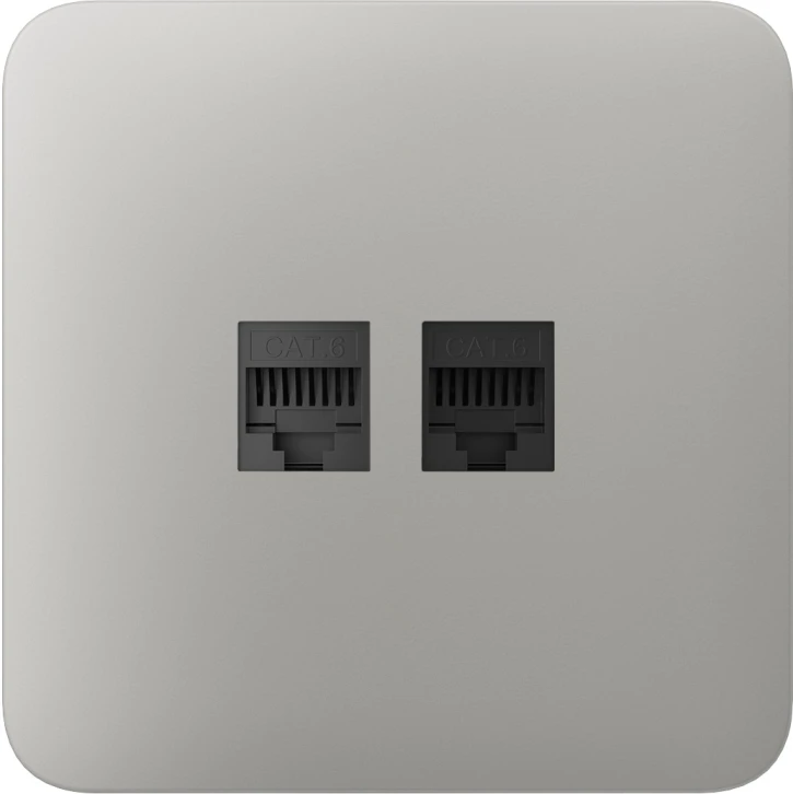 Передня панель для вбудованої інтернет-розетки Ajax SoloCover (LAN) Oyster (126193.317.OY)