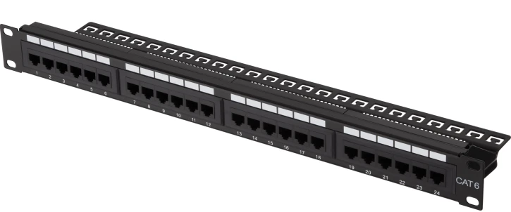 Патч-панель 2E 24, САТ 6, UTP, 19″, 1U (2E-PPNL6E-UTP-24)