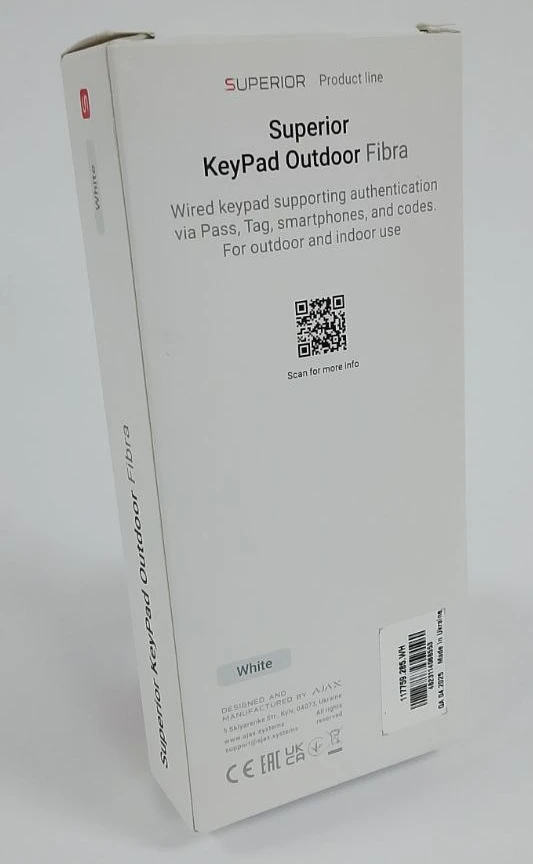 (Уценка) Проводная клавиатура Ajax Superior KeyPad Outdoor Fibra White (117759.285.WH) фото 2