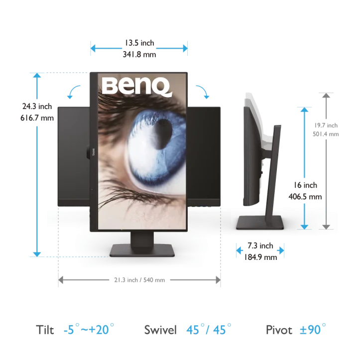 Монитор BenQ GW2485TC 23,8" Black (9H.LKLLB.QBE) фото 10